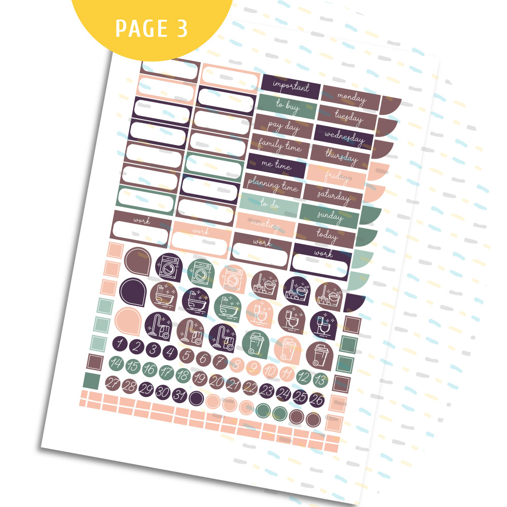 Cozy Home Sticker Kit. Printable Planner Stickers. - MY COZY PLANNER