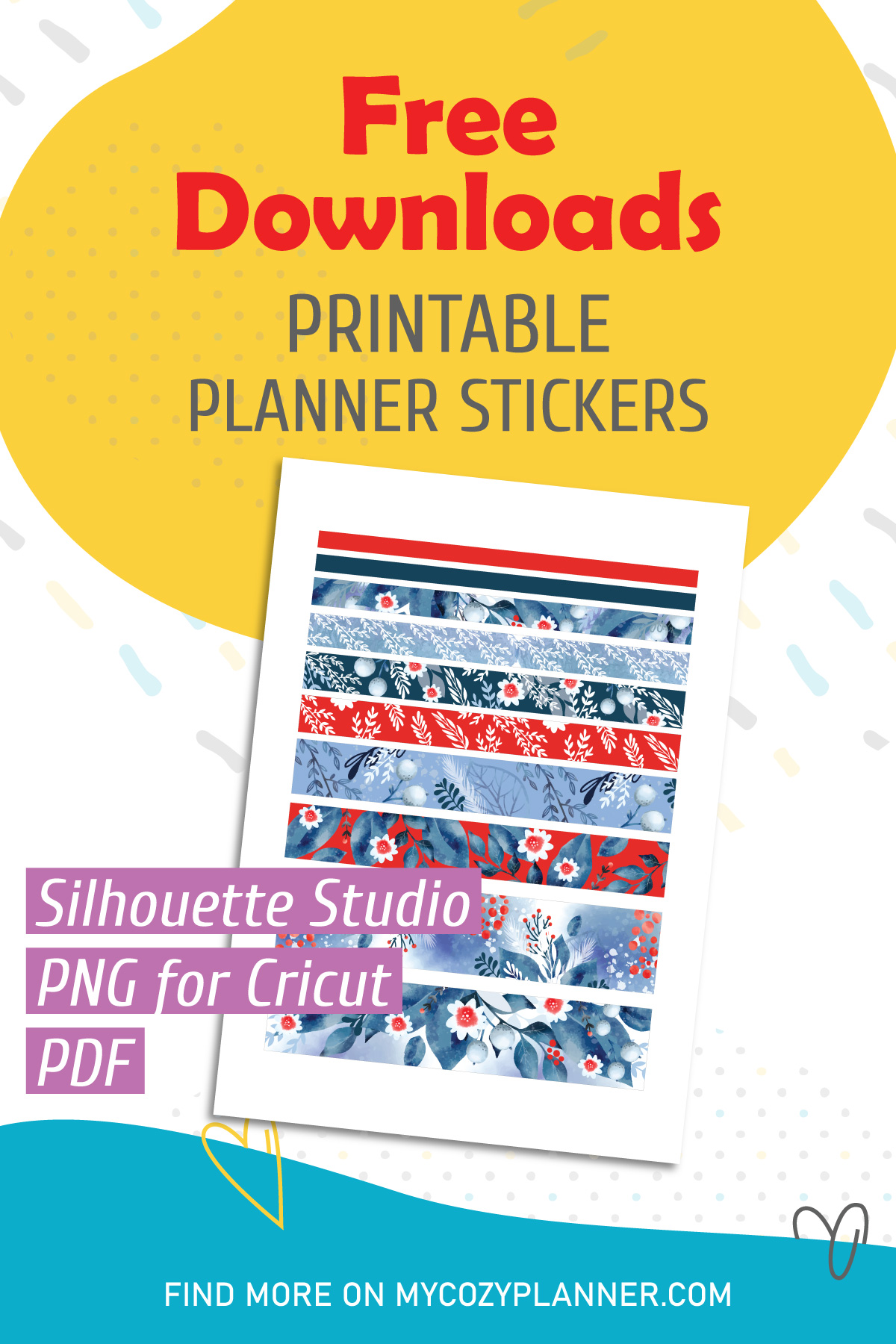Cute Winter Washi Tape. Free Printable Planner Stickers. - MY COZY PLANNER